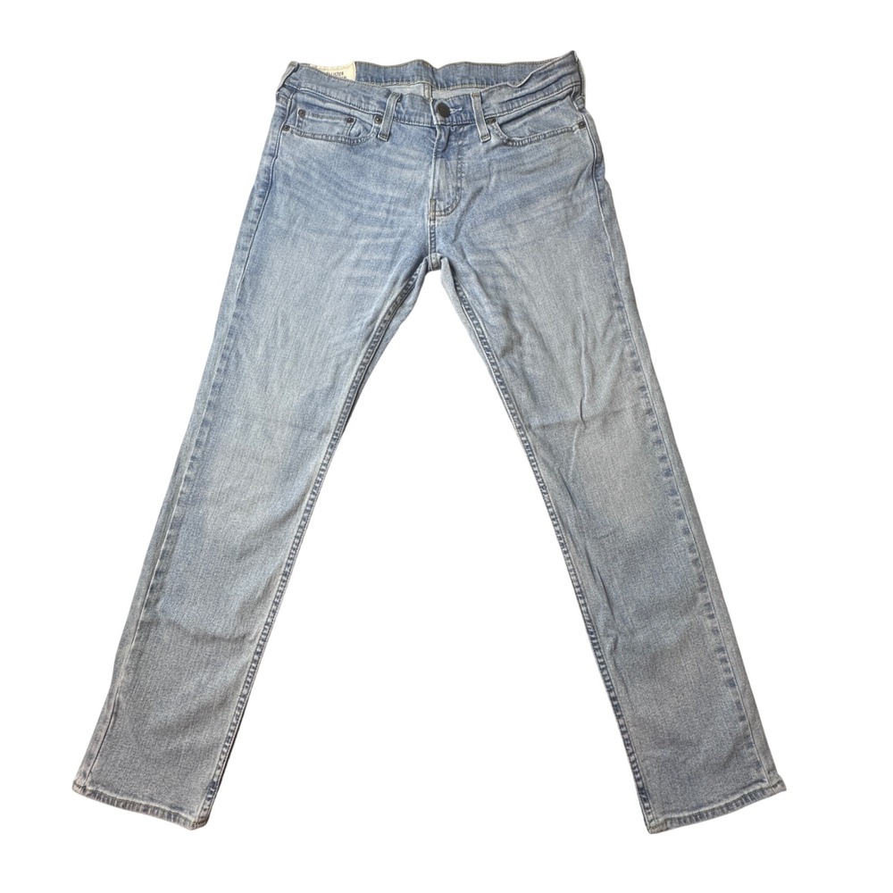 Hollister Jeans Mens 30x30 Skinny Light Blue Wash 3E0990 PF-0665 Stretch Denim